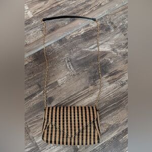 H&M Jute Striped Crossbody with Chain